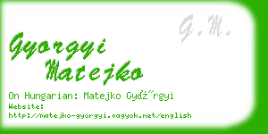 gyorgyi matejko business card